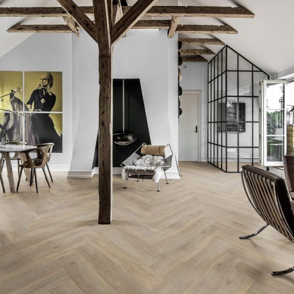 Kahrs Taiga Herringbone LVT Flooring Photo Lifestyle Open Plan
